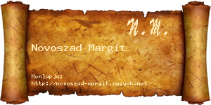 Novoszad Margit névjegykártya